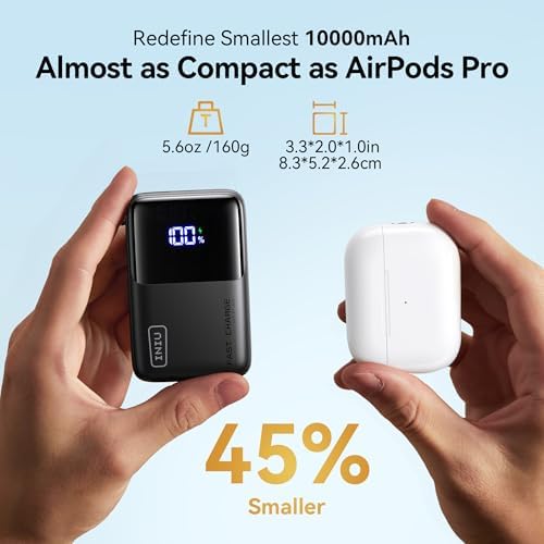 INIU Mini Portable Charger  Small 45W PD Power Bank  10000mAh USB C in&Out Fast Charging Pocket Size Battery Pack  Travel Essentials Powerbank for iPhone 17 16 15 14 Pro Air  Xiaomi  Samsung S24 etc