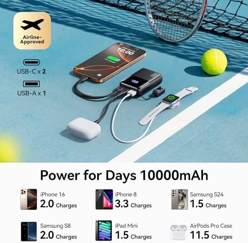 INIU Mini Portable Charger  Small 45W PD Power Bank  10000mAh USB C in&Out Fast Charging Pocket Size Battery Pack  Travel Essentials Powerbank for iPhone 17 16 15 14 Pro Air  Xiaomi  Samsung S24 etc
