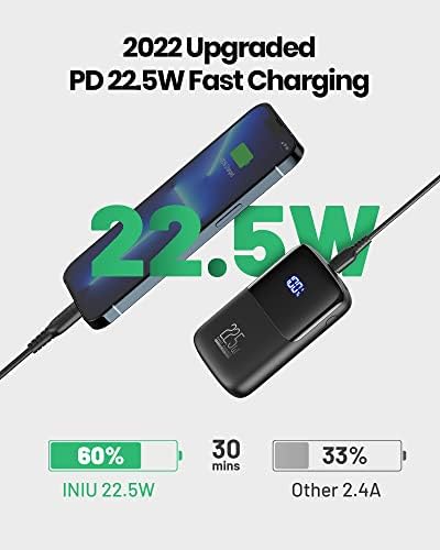 INIU Portable Charger  Smallest 22 5W 10000mAh Power Bank  USB C in/Output Fast Charging 3 Output Mini Battery Pack Charger with Phone Holder for iPhone 17 16 15 14 Air Samsung S23 Google iPad Tablet