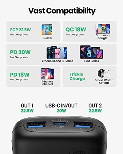INIU Portable Charger  Smallest 22 5W 10000mAh Power Bank  USB C in/Output Fast Charging 3 Output Mini Battery Pack Charger with Phone Holder for iPhone 17 16 15 14 Air Samsung S23 Google iPad Tablet