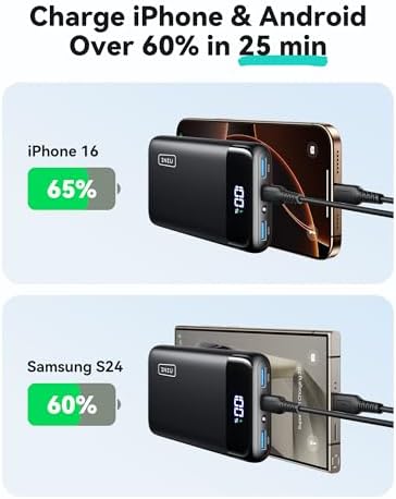 INIU Portable Charger  Smallest 22 5W 20000mAh USB C in & Out Power Bank Fast Charging  PD 3 0 QC 4 0 LED Display Phone Battery Pack Compatible with iPhone 17 16 15 14 Pro Samsung S24 Google iPad etc
