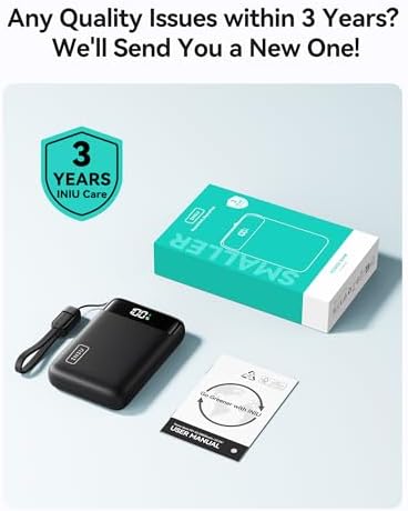 INIU Portable Charger  Smallest 22 5W 20000mAh USB C in & Out Power Bank Fast Charging  PD 3 0 QC 4 0 LED Display Phone Battery Pack Compatible with iPhone 17 16 15 14 Pro Samsung S24 Google iPad etc