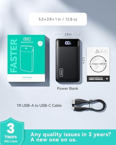 INIU Portable Charger  Smallest 22 5W 20000mAh USB C in & Out Power Bank Fast Charging  PD 3 0 QC 4 0 LED Display Phone Battery Pack Compatible with iPhone 17 16 15 14 Pro Samsung S24 Google iPad etc
