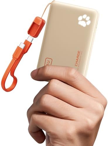 INIU Portable Charger  Ultra Slim 45W Fast Charging with Attached USB C Cable  Flight Safe 10000mAh PD Power Bank Battery Pack  Travel Essential Phone Powerbank for iPhone 17 16 Samsung S25 Google etc