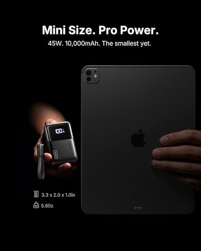 INIU Portable Charger  Ultra Mini 10000mAh 45W Fast Charging with Detachable Cable  Flight Safe Travel USB C Power Bank External Phone Battery Pack for Xiaomi iPhone 17 16 Samsung S26 Google iPad etc