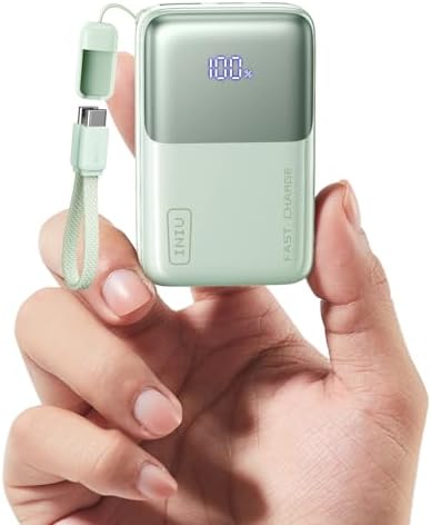 INIU Portable Charger  Ultra Mini 10000mAh 45W Fast Charging with Detachable Cable  Flight Safe Travel USB C Power Bank External Phone Battery Pack for Xiaomi iPhone 17 16 Samsung S26 Google iPad etc