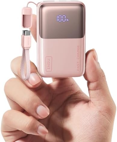 INIU Portable Charger  Ultra Mini 10000mAh 45W Fast Charging with Detachable Cable  Flight Safe Travel USB C Power Bank External Phone Battery Pack for Xiaomi iPhone 17 16 Samsung S26 Google iPad etc