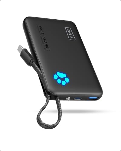INIU Portable Charger with Flashlight  45W Fast Charging Tablet Power Bank with USB C Cable  10000mAh Powerbank  Battery Pack for iPhone 17 16  iPad  Samsung S25 etc Travel Essential  Emergency Light