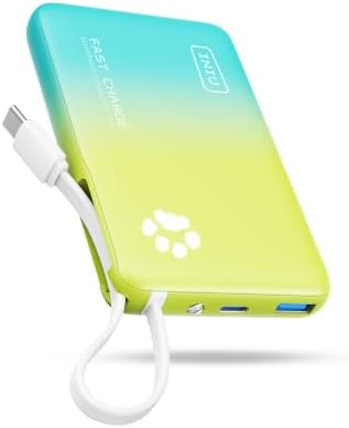 INIU Portable Charger with Flashlight  45W Fast Charging Tablet Power Bank with USB C Cable  10000mAh Powerbank  Battery Pack for iPhone 17 16  iPad  Samsung S25 etc Travel Essential  Emergency Light