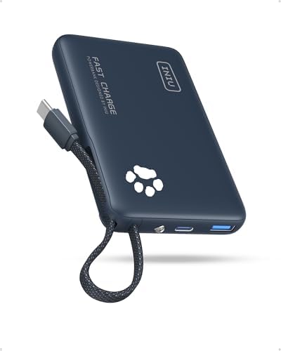 INIU Portable Charger with Flashlight  45W Fast Charging Tablet Power Bank with USB C Cable  10000mAh Powerbank  Battery Pack for iPhone 17 16  iPad  Samsung S25 etc Travel Essential  Emergency Light