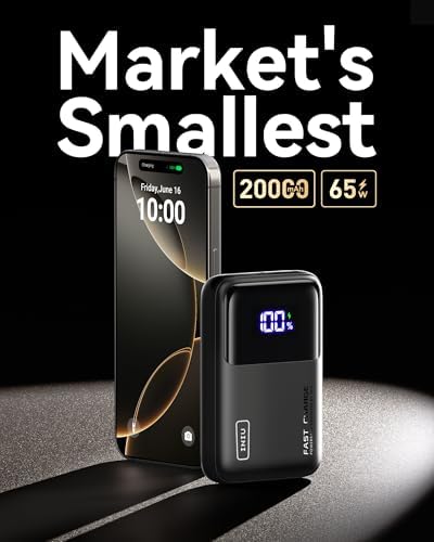 INIU Power Bank  20000mAh 65W Ultra Compact USB C Laptop Portable Charger  PD QC Fast Charging 3 Output External Battery Pack for Laptop MacBook iPad Tablet Steam Deck iPhone 17 16 15 Pro Samsung S24