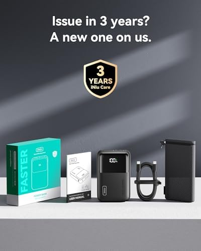 INIU Power Bank  20000mAh 65W Mini USB C Laptop & Phone Portable Charger  Fast Charging Flight Cruise Ship Family Essentials Traveling Powerbank for College Students Travelers Teen Boys Girls  Yellow