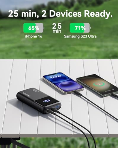 INIU Power Bank 25000mAh 100W USB C Laptop Portable Charger PD QC Fast Charging 3 Output Battery Pack Travel Charger for Laptop MacBook iPad Tablet Steam Deck iPhone 17 16 15 14 Pro Samsung S25 etc