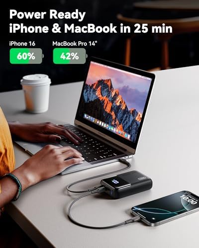 INIU Power Bank  25000mAh 100W USB C Laptop Portable Charger  PD QC Fast Charging 3 Output Battery Pack  Travel Charger for Laptop MacBook iPad Tablet Steam Deck iPhone 17 16 15 14 Pro Samsung S25 etc