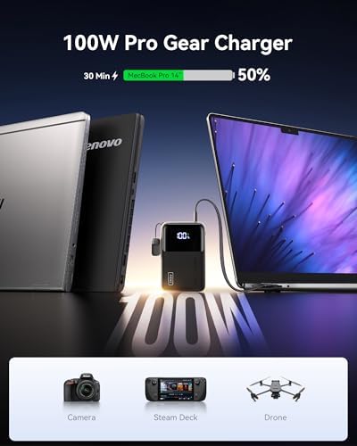 INIU Power Bank  25000mAh 100W USB C Laptop Portable Charger  PD QC Fast Charging 3 Output Battery Pack  Travel Charger for Laptop MacBook iPad Tablet Steam Deck iPhone 17 16 15 14 Pro Samsung S25 etc