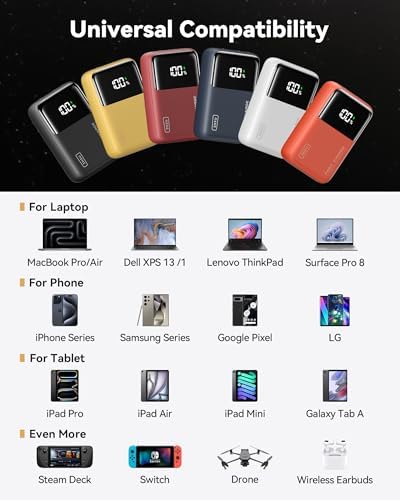 INIU Power Bank  25000mAh 100W USB C Laptop Portable Charger  PD QC Fast Charging 3 Output Battery Pack  Travel Charger for Laptop MacBook iPad Tablet Steam Deck iPhone 17 16 15 14 Pro Samsung S25 etc