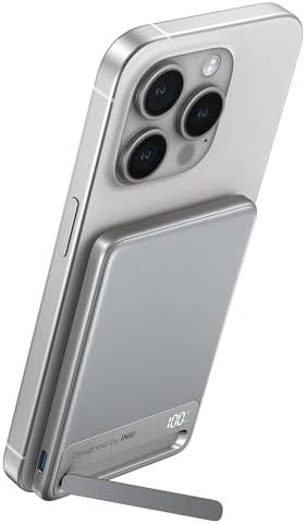 INIU Qi2 Magnetic Power Bank  Markets Slimmest 5000mAh Portable Charger with Foldable Stand for iPhone 16/15/14/13/12 Series