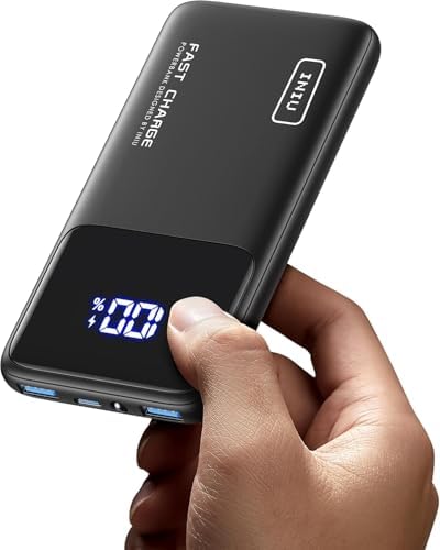 INIU Small Portable Charger  45W PD Fast Charging 10000mAh Power Bank  Battery Pack with Attached USB C Cable  Travel Essentials Powerbank for iPhone 17 16 15 14 Pro Air  Xiaomi  Samsung S25 S24 etc