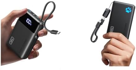 INIU Smallest 45W 20000mAh Power Bank with Built in USB C Cable & Ultra Slim 45W 10000mAh Power Bank Combo