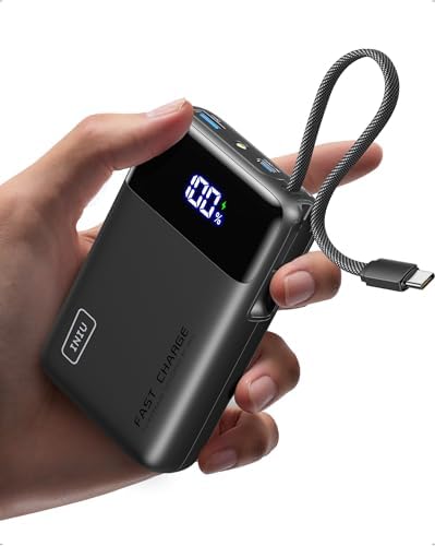 INIU Smallest 45W 20000mAh Power Bank with Built in USB C Cable & Ultra Slim 45W 10000mAh Power Bank Combo