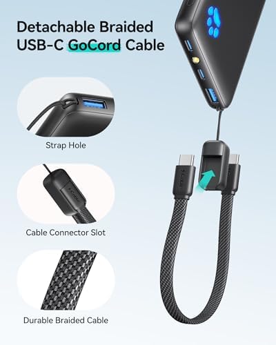 INIU Smallest 45W 20000mAh Power Bank with Built in USB C Cable & Ultra Slim 45W 10000mAh Power Bank Combo