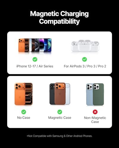 INIU for MagSafe Slimmest Portable Charger  Original Qi2 Certified Wireless Fast Charging  10000mAh 45W Power Bank with USB C Cable & Stand  Flight Safe Magnetic Battery Pack for iPhone 17 12 Series