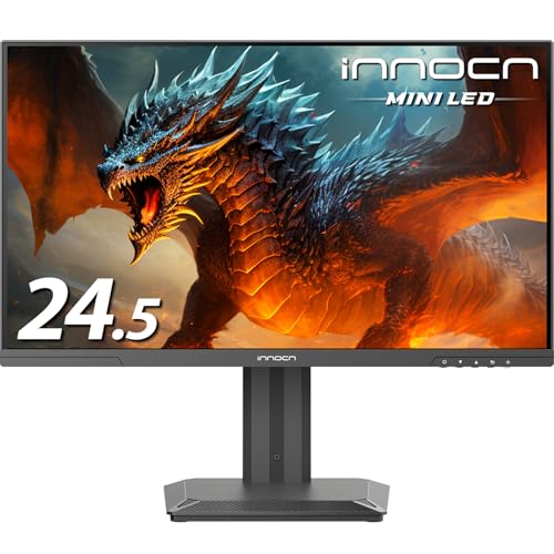 INNOCN 24 5 2K QHD 2560 x 1440P 240Hz Monitor  Gaming Console Ready  Mini LED Precisely Local Dimming  Monitor for Mac  HDMI 2 1  DP 1 4  Height Pivot Adjustable Stand  Black   25M2S
