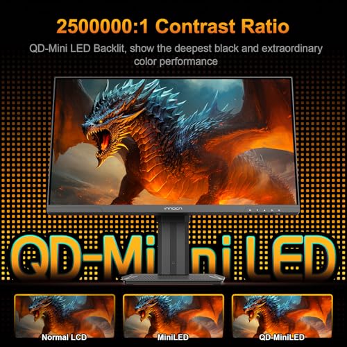 INNOCN 24 5 2K QHD 2560 x 1440P 240Hz Monitor  Gaming Console Ready  Mini LED Precisely Local Dimming  Monitor for Mac  HDMI 2 1  DP 1 4  Height Pivot Adjustable Stand  Black   25M2S