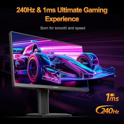 INNOCN 24 5 2K QHD 2560 x 1440P 240Hz Monitor  Gaming Console Ready  Mini LED Precisely Local Dimming  Monitor for Mac  HDMI 2 1  DP 1 4  Height Pivot Adjustable Stand  Black   25M2S