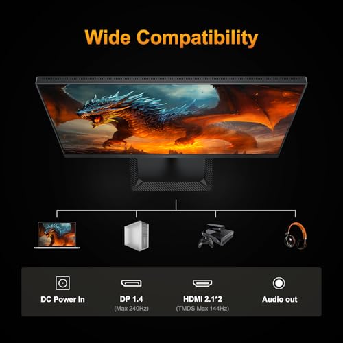 INNOCN 24 5 2K QHD 2560 x 1440P 240Hz Monitor  Gaming Console Ready  Mini LED Precisely Local Dimming  Monitor for Mac  HDMI 2 1  DP 1 4  Height Pivot Adjustable Stand  Black   25M2S