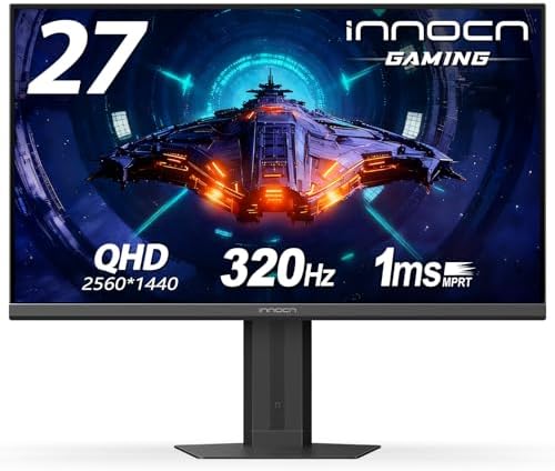 INNOCN 24 5 Monitor 1920 x 1080p 240Hz 1ms Gaming PC Computer IPS Display HDR400 HDMI  DisplayPort  Height/Pivot Adjustable Stand  Mountable  Black   25G2H Plus