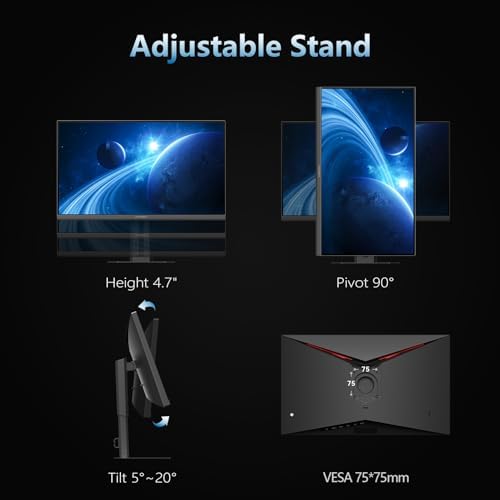 INNOCN 27 Gaming Monitor 2K QHD 2560 x 1440P 240Hz 320Hz 1ms IPS PC Computer Display  HDMI 2 1  DP 1 4  HDR 400  Eyes Care  Height/Pivot Adjustable  VESA Mountable  27G2T