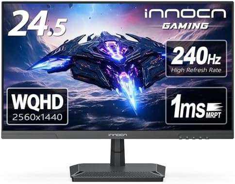 INNOCN 27 Gaming Monitor 2K QHD 2560 x 1440P 240Hz 320Hz 1ms IPS PC Computer Display  HDMI 2 1  DP 1 4  HDR 400  Eyes Care  Height/Pivot Adjustable  VESA Mountable  27G2T