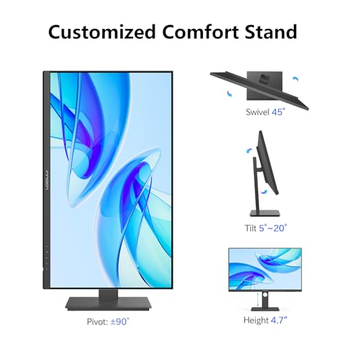 INNOCN 27 Inch 4K Monitor for MacBook Air/Pro  Mac mini PC  3840 x 2160 LCD IPS Display  HDR400  USB C 65W  DP  HDMI  PC Monitor  1 07B  Colors  Built in Speakers  Pivot Adjustable Stand  Black
