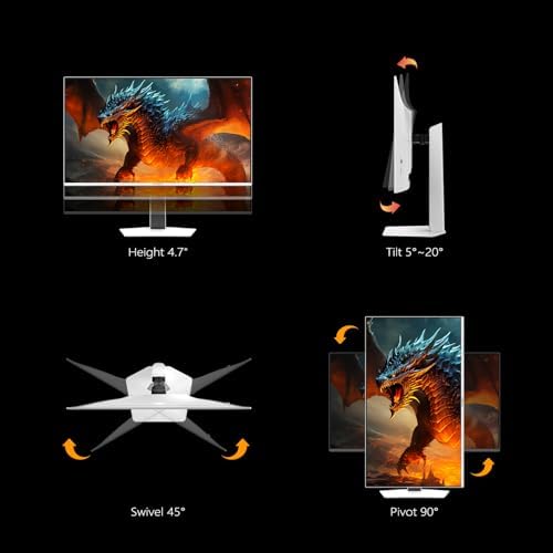 INNOCN 27 QD OLED 2K QHD 2560 x 1440P 280Hz 240Hz PC Computer Gaming Console Monitor  0 03ms  HDR400  HDMI  DisplayPort  Built in Speaker  Height Pivot Adjustable Stand   2780s