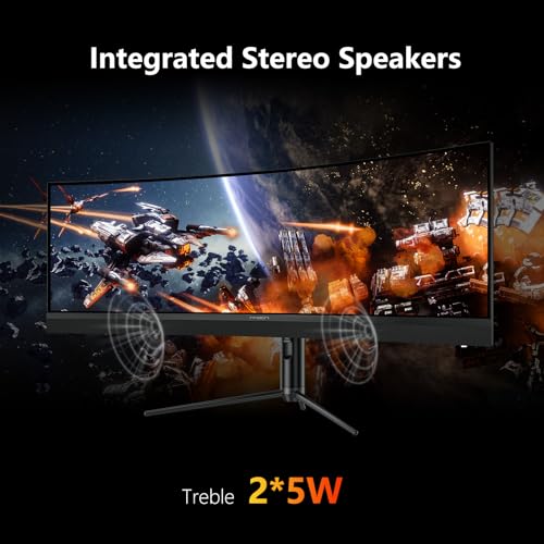 INNOCN 45C1R 45 Inch 5120 x 1440p Ultrawide Curved Gaming Monitor  R1500  HDR400  USB Type C 90W Power Delivery  PIP/PBP  Built in Speaker  Height Adjustable  Black