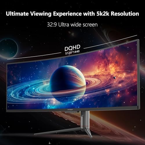 INNOCN 49 240Hz Curved Monitor Ultrawide Gaming QHD 5120 x 1440P Computer Monitor  R1800  99  sRGB  HDR400  USB Type C  DisplayPort  HDMI  Built in Speakers  Height/Tilt Adjustable   49C1S