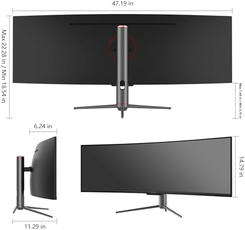 INNOCN 49 240Hz Curved Monitor Ultrawide Gaming QHD 5120 x 1440P Computer Monitor  R1800  99  sRGB  HDR400  USB Type C  DisplayPort  HDMI  Built in Speakers  Height/Tilt Adjustable   49C1S