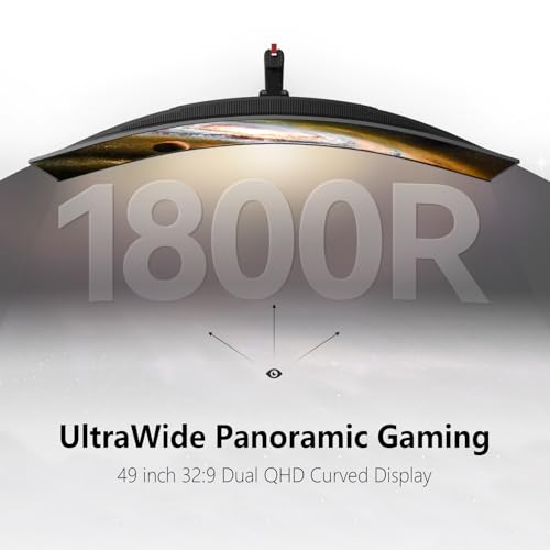 INNOCN 49 OLED Ultrawide Curved Gaming Monitor 5120 x 1440p 144Hz  0 03ms  USB Type C 90W  HDMI 2 1  DisplayPort  USB Hub  Speakers  Adaptive Sync  Adjustable Stand  Black