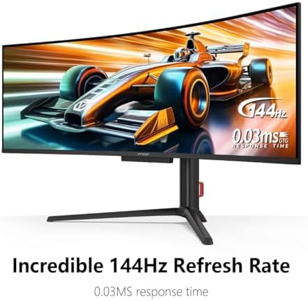 INNOCN 49 OLED Ultrawide Curved Gaming Monitor 5120 x 1440p 144Hz  0 03ms  USB Type C 90W  HDMI 2 1  DisplayPort  USB Hub  Speakers  Adaptive Sync  Adjustable Stand  Black