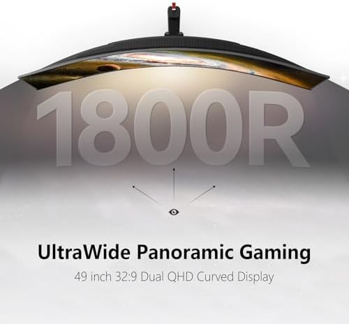 INNOCN 49 OLED Ultrawide Curved Gaming Monitor 5120 x 1440p 144Hz  0 03ms  USB Type C 90W  HDMI 2 1  DisplayPort  USB Hub  Speakers  Adaptive Sync  Adjustable Stand  Black