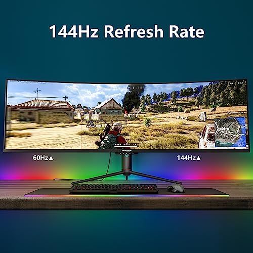 INNOCN 49 OLED Ultrawide Curved Gaming Monitor 5120 x 1440p 144Hz  0 03ms  USB Type C 90W  HDMI 2 1  DisplayPort  USB Hub  Speakers  Adaptive Sync  Adjustable Stand  Black