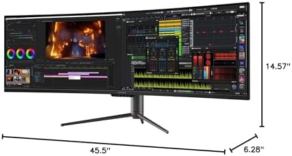 INNOCN 49 OLED Ultrawide Curved Gaming Monitor 5120 x 1440p 144Hz  0 03ms  USB Type C 90W  HDMI 2 1  DisplayPort  USB Hub  Speakers  Adaptive Sync  Adjustable Stand  Black