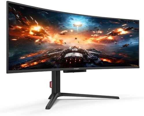 INNOCN 49 OLED Ultrawide Curved Gaming Monitor 5120 x 1440p 144Hz  0 03ms  USB Type C 90W  HDMI 2 1  DisplayPort  USB Hub  Speakers  Adaptive Sync  Adjustable Stand  Black