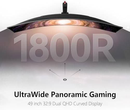 INNOCN 49 OLED Ultrawide Curved Gaming Monitor 5120 x 1440p 144Hz  0 03ms  USB Type C 90W  HDMI 2 1  DisplayPort  USB Hub  Speakers  Adaptive Sync  Adjustable Stand  Black