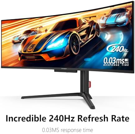 INNOCN 49 OLED Ultrawide Curved Gaming Monitor 5120 x 1440p 144Hz  0 03ms  USB Type C 90W  HDMI 2 1  DisplayPort  USB Hub  Speakers  Adaptive Sync  Adjustable Stand  Black