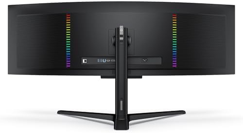INNOCN Monitor curvo OLED ultraancho de 49" 5K2K 5120 x 1440p 144Hz, 0.03ms, monitor de computadora AI PC, USB tipo C 90W, HDMI 2.1, DisplayPort, Hub USB, altavoces, sincronización adaptativa, soporte ajustable, negro
