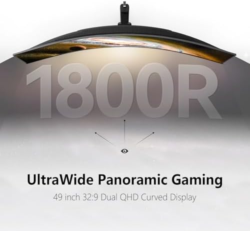INNOCN 49 OLED Ultrawide Curved Monitor 5K2K 5120 x 1440p 144Hz  0 03ms  Computer Monitor for AI PC  USB Type C 90W  HDMI 2 1  DisplayPort  USB Hub  Speakers  Adaptive Sync  Adjustable Stand  Black