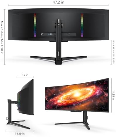 INNOCN 49 OLED Ultrawide Curved Monitor 5K2K 5120 x 1440p 144Hz  0 03ms  Computer Monitor for AI PC  USB Type C 90W  HDMI 2 1  DisplayPort  USB Hub  Speakers  Adaptive Sync  Adjustable Stand  Black