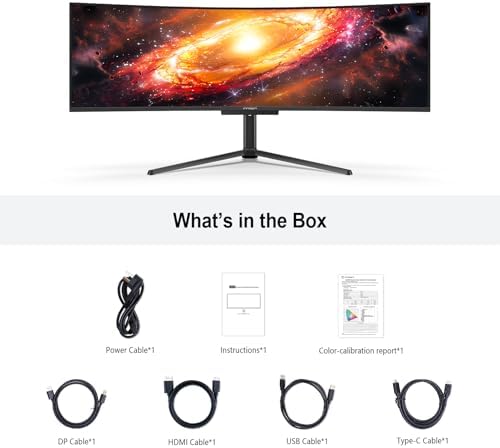 INNOCN 49 OLED Ultrawide Curved Monitor 5K2K 5120 x 1440p 144Hz  0 03ms  Computer Monitor for AI PC  USB Type C 90W  HDMI 2 1  DisplayPort  USB Hub  Speakers  Adaptive Sync  Adjustable Stand  Black